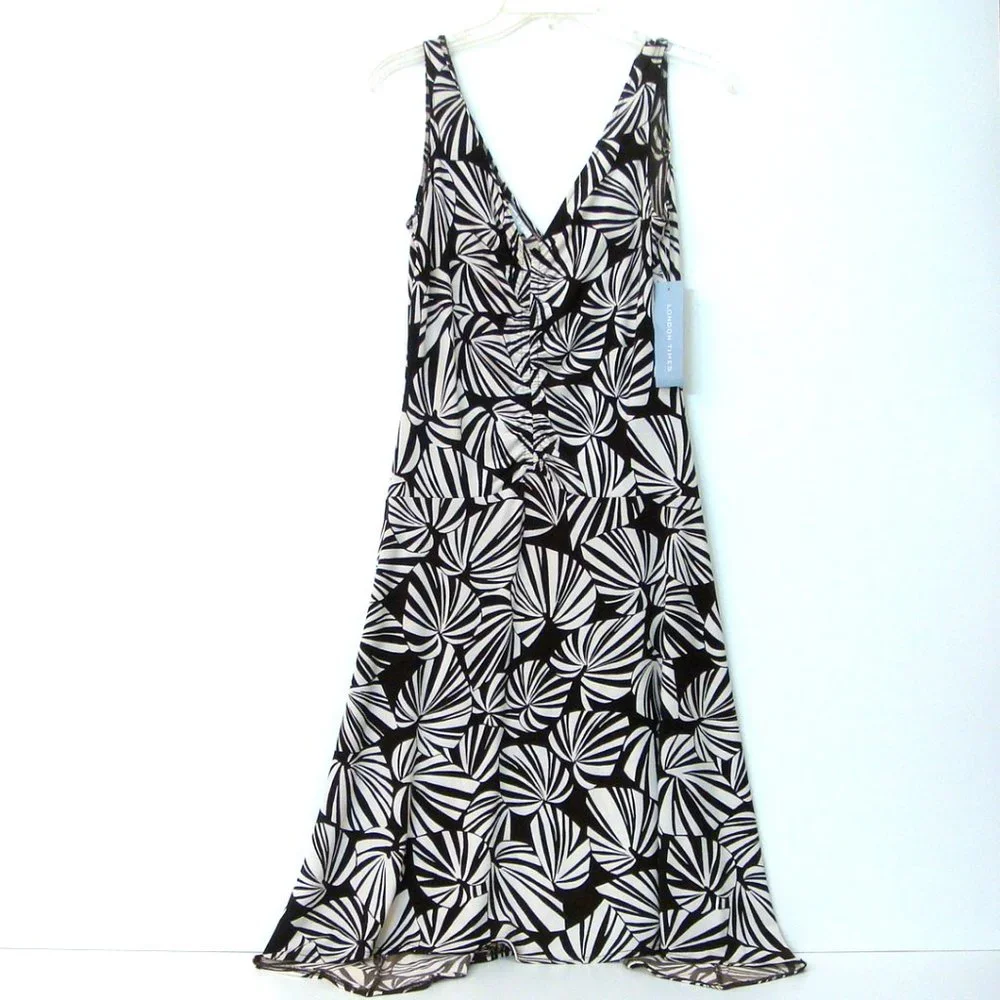 London Times Sleeveless Geometric Print Dress NWT - Picture 2 of 4